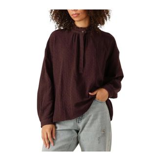 Antik Batik Overhemden, Dames, Rood, M, Katoen, Bordeaux Katoenen Mathilde Blouse