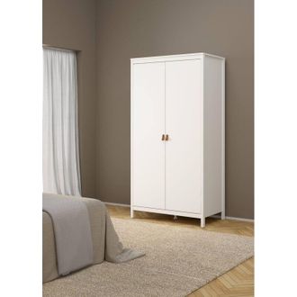 Dmora Dmora - Armario 2 Puertas Zagabria, Muebles De Dormitorio, Vestidor, Armario De Ropa, 102x58 H199 Cm, Blanco