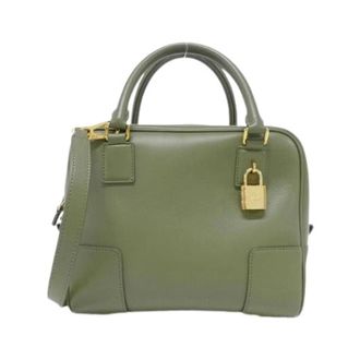 Loewe Pre-owned Amazona 19 Square Calf Handbag - Dames - Pre-owned - Groen - Maat: ONE Size Leer