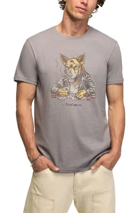 Lucky Brand Poker Wolf Graphic T-Shirt in Steel Gray at Nordstrom, Size Xx-Large
