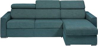 VENTE-UNIQUE.COM Sof&aacute; rinconera tela azul