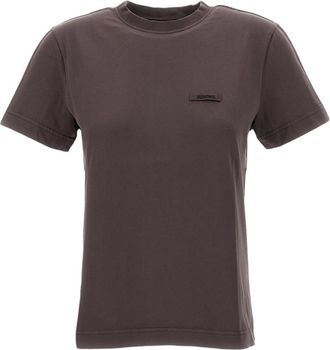 Jacquemus Brown Grosgrain Logo Cotton-Jersey T-Shirt