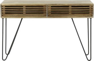 Mathi Design Consola de madera maciza y acero 120