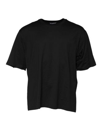 Dolce & Gabbana Mens Black Cotton Crew Neck Short Sleeves T-Shirt