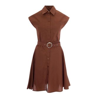 Liu Jo Chemisier Dress - female - Liu Jo - Shirt Dresses - Brown - XS - Dresses