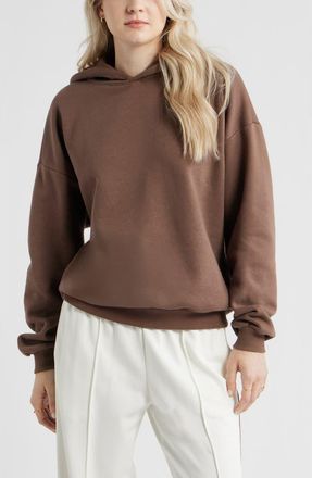BP. Relaxed Fleece Hoodie in Brown Quartz at Nordstrom, Size Xx-Small