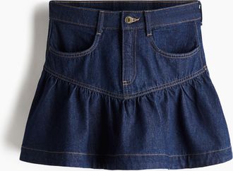 H&M Denimrock mit Peplum - Blue