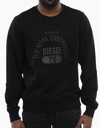 Diesel Mens Diesel Denim Division Logo Black Sweatshirt - Size: 38