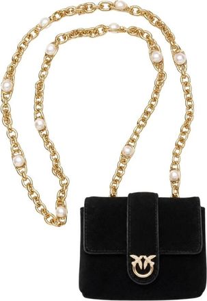 Pinko Pocket Necklace - Dames - Mini tas - Zwart - ONE Size - Su&egrave;de - Tassen