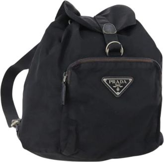 Prada Pre-owned Vintage Rugzak - Dames - Vintage Rugzakken - Blauw - ONE Size - Nylon - Vintage