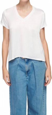 Nation Ltd June Satin V-Neck Top In White