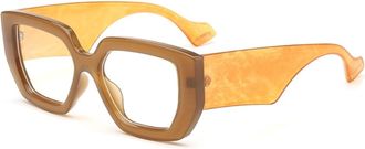 Generic Vintage Square Large Frame Sunglasses Mens And Womens Outdoor Party Photo Shoot Beach Vacation(Orange)