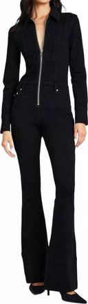 SER.O.YA Deedee Long Sleeve Flare Leg Jumpsuit In Black