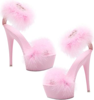 Yarnow High Heel Sandals for Women Anti-slip Platform Summer Shoes with Ultra-thin Material Comfortable for Work and Shopping Pink