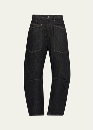 Nili Lotan Shon Barrel-Leg Denim Jeans