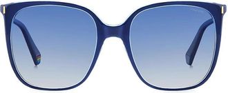 Polaroid Blue Gradient Browline Ladies Sunglasses PLD 6218/S 0PJP/Z7 56