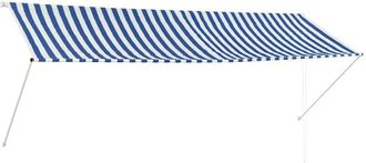 vidaXL Toldo Retr&aacute;ctil 350x150 Cm Azul Y Blanco Vidaxl
