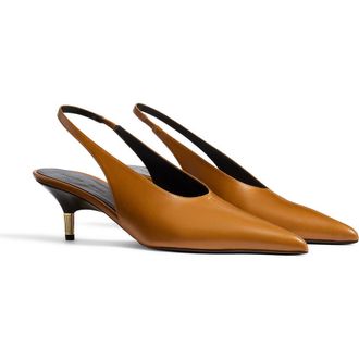 Khaite Bella Kitten Heel Slingback Pump in Cuoio at Nordstrom, Size 10.5Us