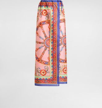 Dolce & Gabbana Cotton Carretto-print Sarong - Woman Swimwear Multicolor Onesize