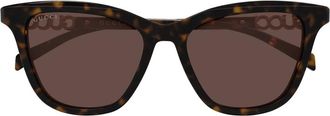 Gucci Gg 2032S Zonnebril - Dames - Zonnebrillen - Bruin - 52 MM - Accessoires