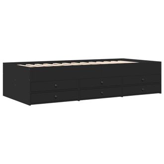 Berkfield Home Versatile Daybed with Drawers without Mattress Black 75x190 cm Sm