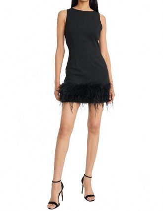 Donna Morgan Phaedra Sleeveless Feather Mini Dress In Black