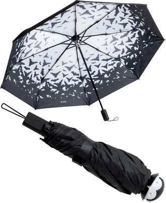 OTOTO Design NEW! Spookula Vampire Umbrella - Unique Collapsible Gothic Accessory - Black and White, Cute Rain Folding Umbrella