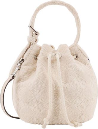 Tory Burch Off White T Monogram Terry Mini bucket bag
