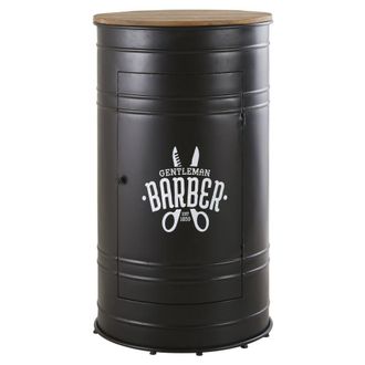 Maisons du monde Mueble bar de metal negro y abeto macizo