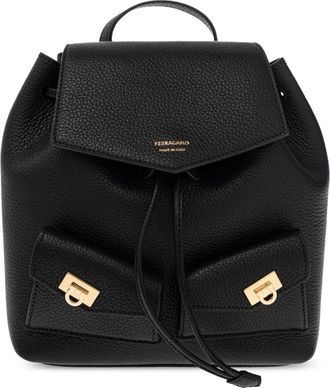 Ferragamo Leren rugzak - Dames - Rugzakken - Zwart - ONE Size - Leer - Tassen