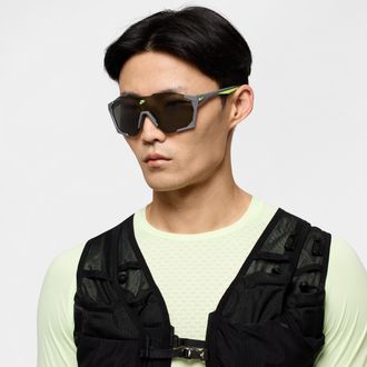 Nike Mens Charged Shield Sunglasses in Grey | IB3518X-084