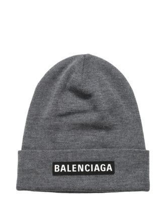 Balenciaga Berretto con applicazione - Grigio