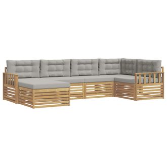 vidaXL Conjunto De Sof&aacute;s De Exterior 6 Pcs Blanco Y Gris Claro Vidaxl