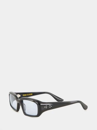 Port Tanger Mektoub Rectangular Black Acetate Sunglasses
