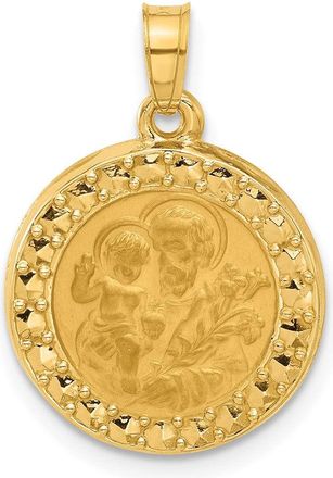 Diamond2Deal 14k Yellow Gold Hollow St. Joseph Medal
