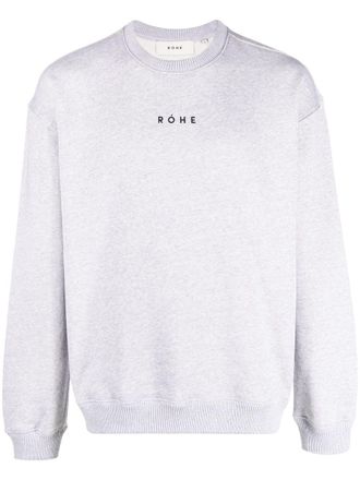 R&oacute;he logo-print long-sleeve sweatshirt - men - Polyester/Cotton - M - Grey