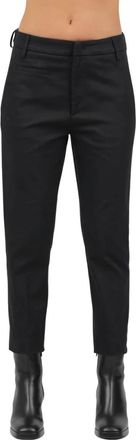 Dondup Wortel Gabardine Katoenen Broek - Dames - Vrijetijds broeken - Zwart - S - Katoen - Broeken