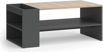 Vicco Mesa De Centro Wido, Antracita/sonoma, 100 X 55 Cm Con Estantes, Vicco
