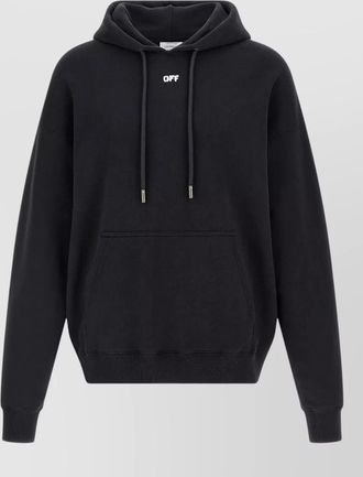 Off-white printed cotton hoodie