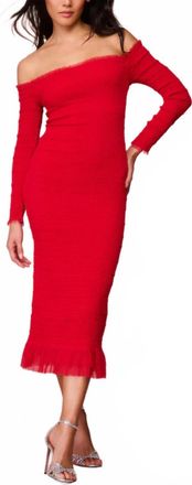 LoveShackFancy Avelle Maxi Dress In Crimson Red
