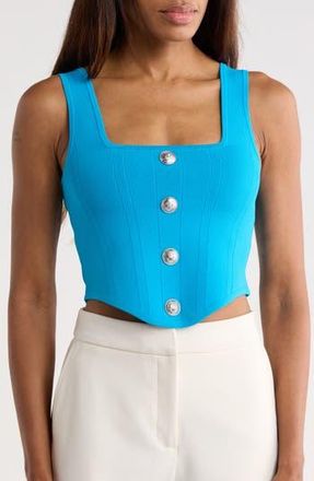 L'agence Saga Square Neck Tank in Dresden Blue/Nickel at Nordstrom Rack, Size Xx-Large