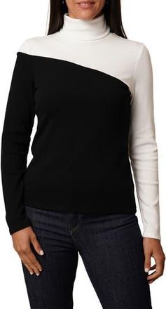 Cyrus Colorblock Rib Knit Top in Black Bone at Nordstrom Rack, Size Medium
