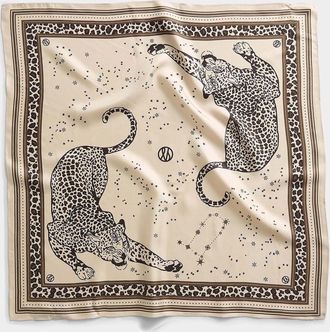 lescarf Womens Gemini pure silk square scarf