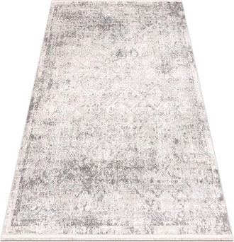 RugsX Rugsx - Distin 0200a Gris / Gris Claro / Blanca Alfombra Moderna - Rombos, Marco, Vintage, Flecos Grey 120x170 Cm