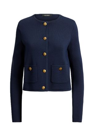 Ralph Lauren Cropped Long-Sleeve Gold-Button Jacket
