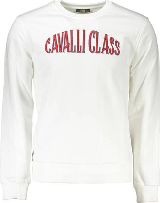 Cavalli Sweatshirt met lange mouwen - Heren - Sweatshirts - Wit - L - Hoodies & sweatvesten