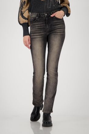 Monari Straight-Jeans MONARI, Damen, Gr. 36, N-Gr, anthrazit, Denim/Jeans, Obermaterial: 99% Baumwolle, 1% Elasthan, unifarben, regular fit kn&ouml;chellang, Jean