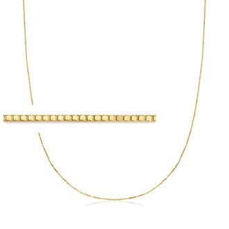 RS Pure by Ross-Simons 0.6mm 14kt Yellow Gold Box-Chain Necklace