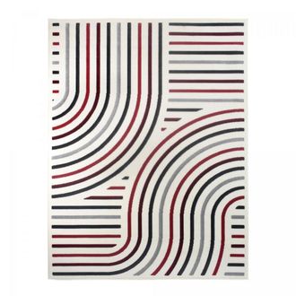 Un amour de tapis Alfombra de sal&oacute;n contempor&aacute;nea crema y rojo 200x290