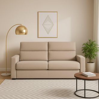 Dmora Sof&aacute; Fijo 2 Plazas Vialfre, Desenfundable, Hidr&oacute;fugo, Hecho En Italia, Lavable, 180x95x100h Cm, Gris Tortora